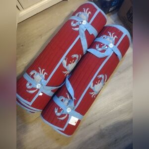 Lot Of 2: Tommy Hilfiger "Crab" Quilted Beach Yoga Roll-Up w/Pillow